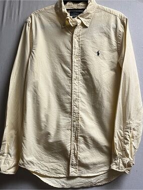 Polo Ralph Lauren Yellow Custom Fit Cotton Oxford Shirt Medium